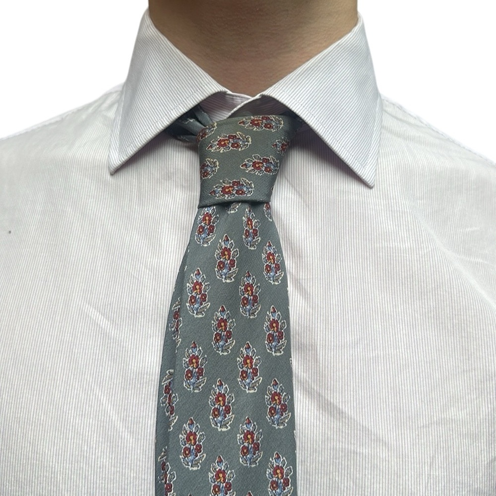 Valentino Vintage Gray Silk Tie